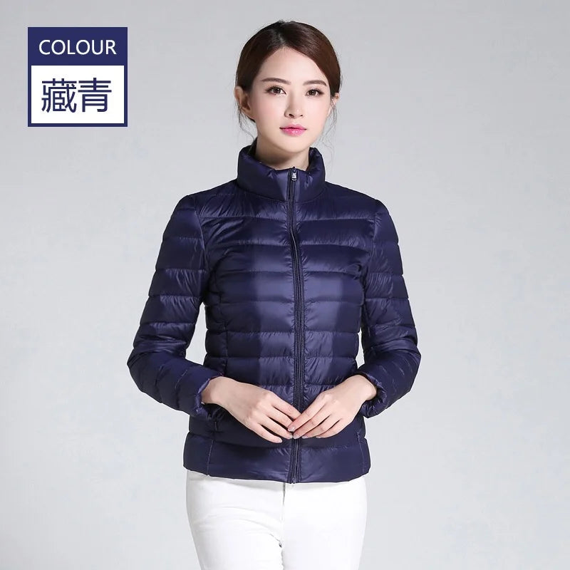 2025 Autumn Winter Women Lightweight White Duck Down Jacket Parka Female Ultra Light Down Coat Warm Puffer Outwears Short Tops