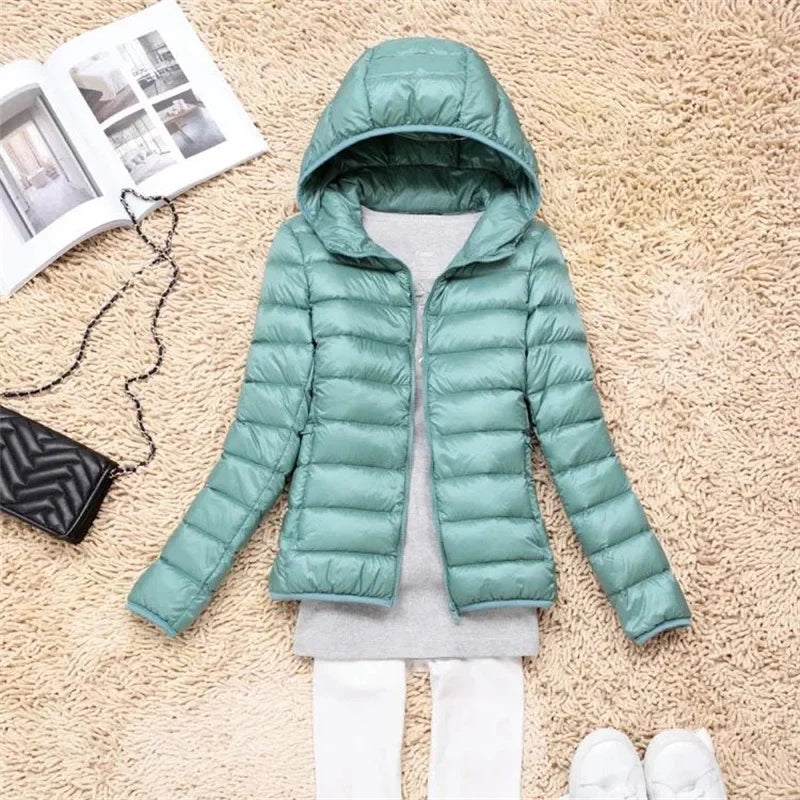 2025 Autumn Winter Women Lightweight White Duck Down Jacket Parka Female Ultra Light Down Coat Warm Puffer Outwears Short Tops