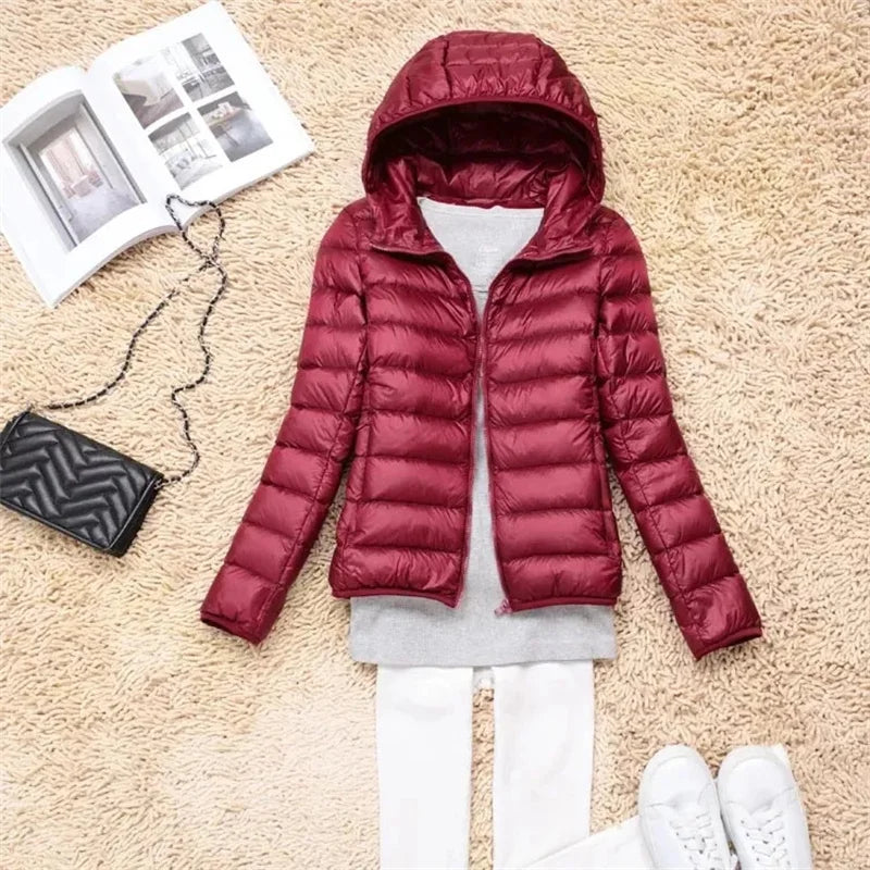 2025 Autumn Winter Women Lightweight White Duck Down Jacket Parka Female Ultra Light Down Coat Warm Puffer Outwears Short Tops