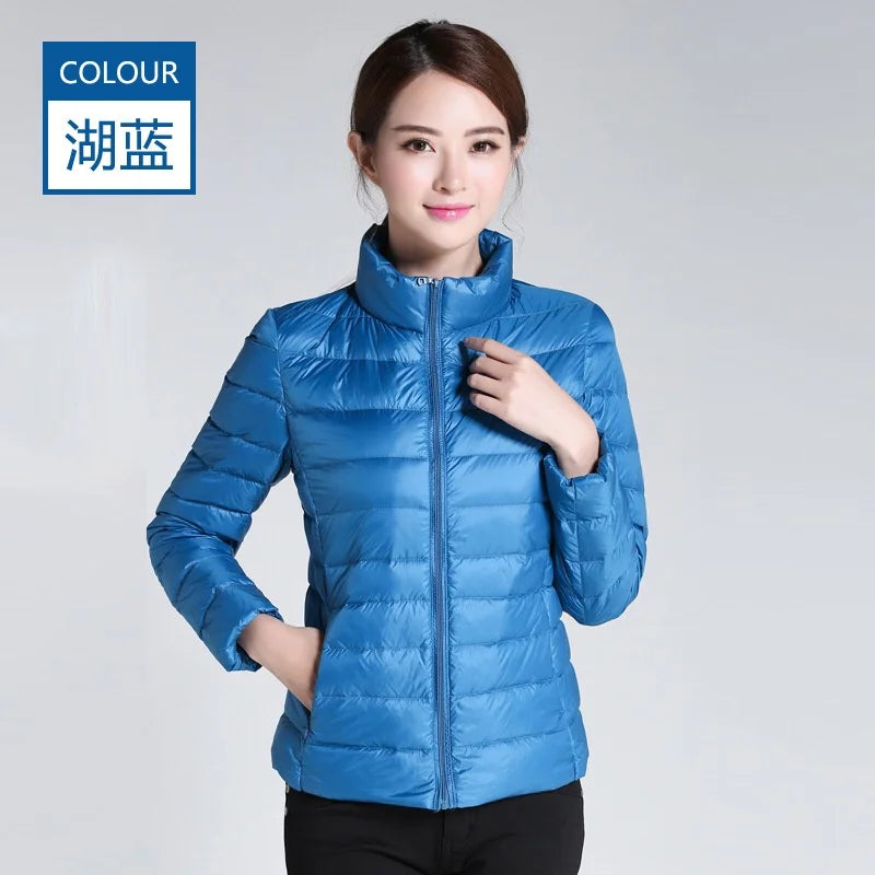 2025 Autumn Winter Women Lightweight White Duck Down Jacket Parka Female Ultra Light Down Coat Warm Puffer Outwears Short Tops