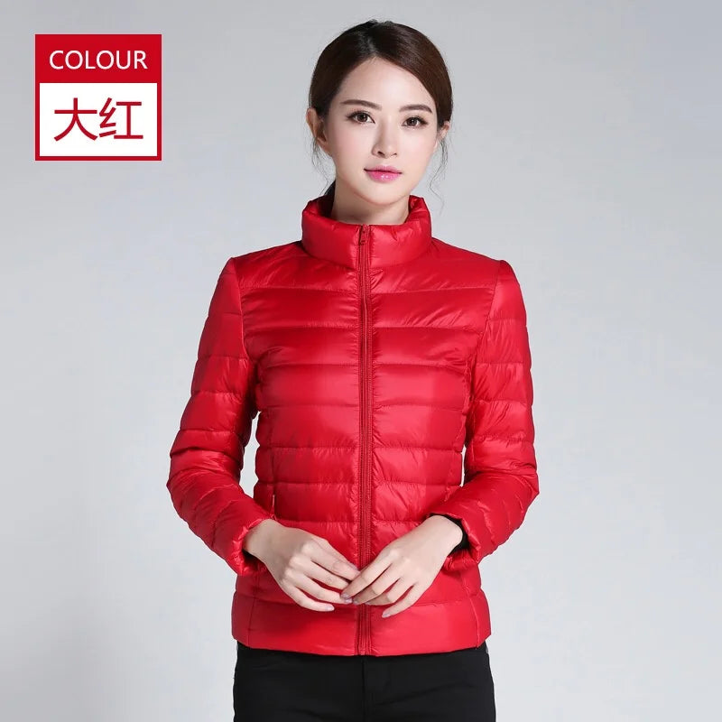 2025 Autumn Winter Women Lightweight White Duck Down Jacket Parka Female Ultra Light Down Coat Warm Puffer Outwears Short Tops