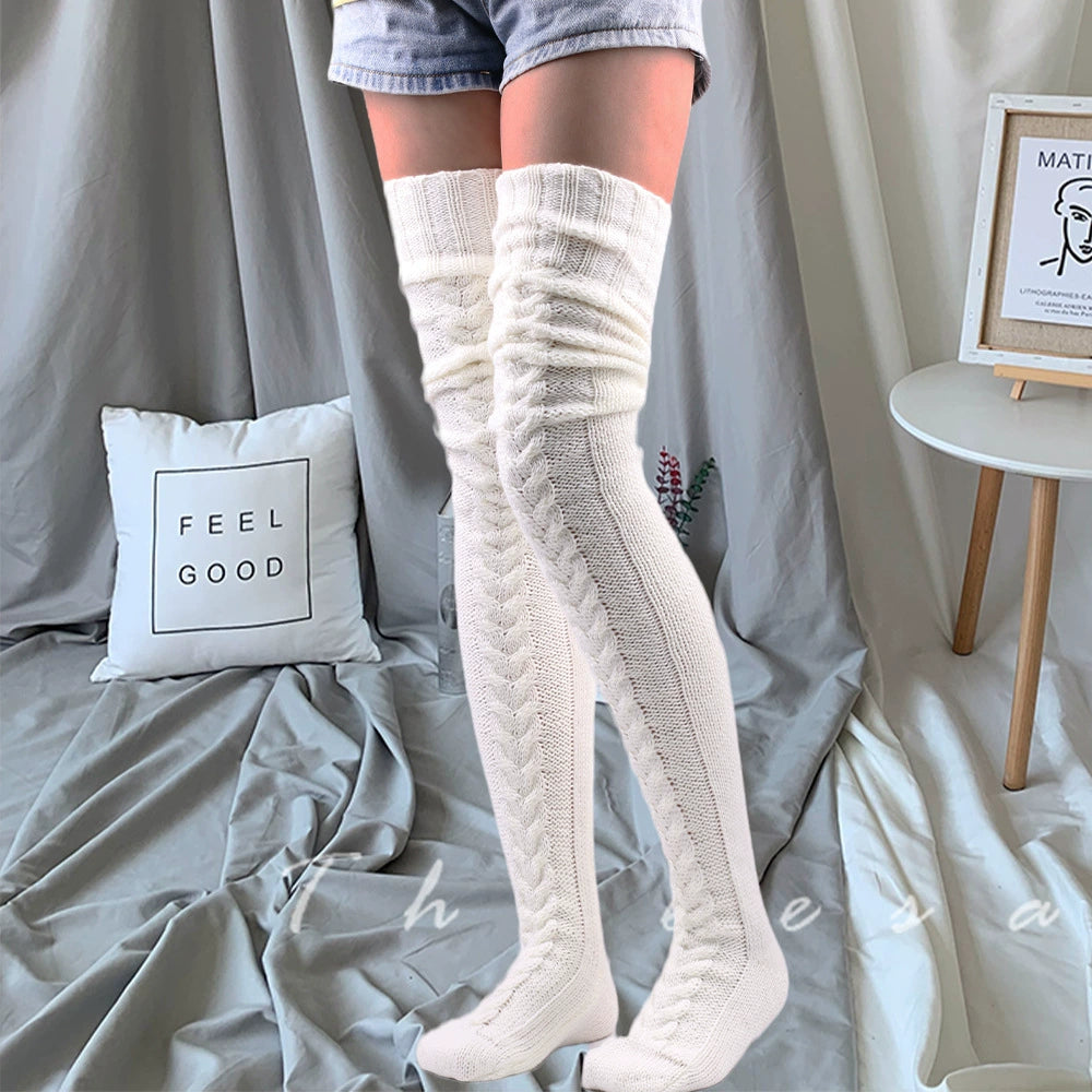 Wool Warm Feet Set Stockings over the Knee Socks Stockings