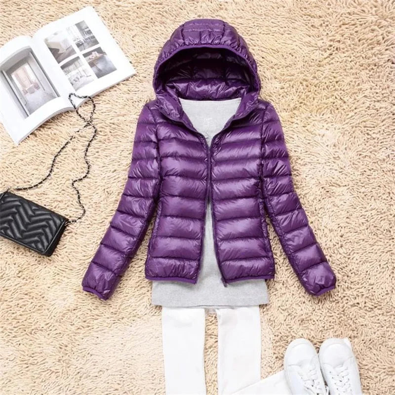 2025 Autumn Winter Women Lightweight White Duck Down Jacket Parka Female Ultra Light Down Coat Warm Puffer Outwears Short Tops