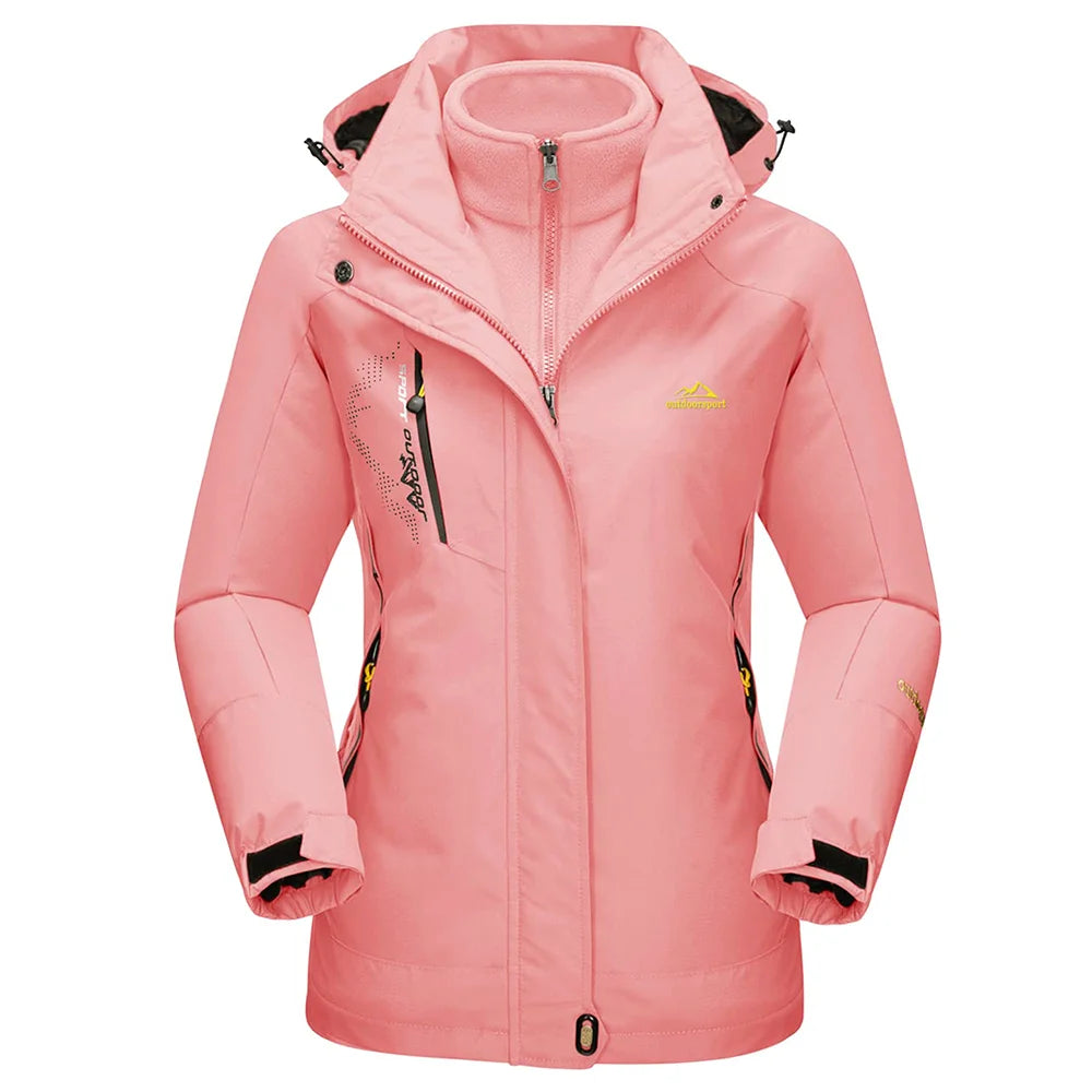 TACVASEN 3 in 1 Winter Fleece Jacket Womens Waterproof Ski Snowboard Jackets Work Rain Coat Outdoor Windbreaker Female Parka