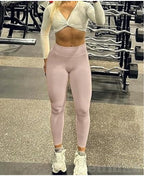 Seamless Women Solid Waist Yoga Pants Three-section Waist Sexy Hip-lifting Tight Sports Pants Fitness Exercise Yoga Pants