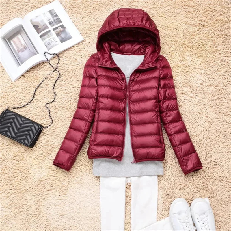 2025 Autumn Winter Women Lightweight White Duck Down Jacket Parka Female Ultra Light Down Coat Warm Puffer Outwears Short Tops