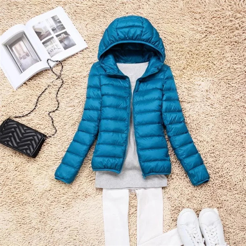 2025 Autumn Winter Women Lightweight White Duck Down Jacket Parka Female Ultra Light Down Coat Warm Puffer Outwears Short Tops