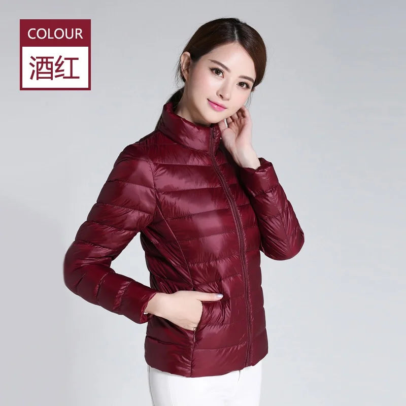2025 Autumn Winter Women Lightweight White Duck Down Jacket Parka Female Ultra Light Down Coat Warm Puffer Outwears Short Tops