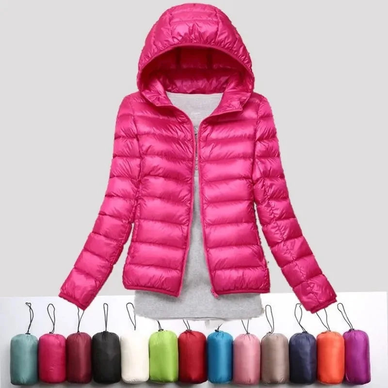 2025 Autumn Winter Women Lightweight White Duck Down Jacket Parka Female Ultra Light Down Coat Warm Puffer Outwears Short Tops