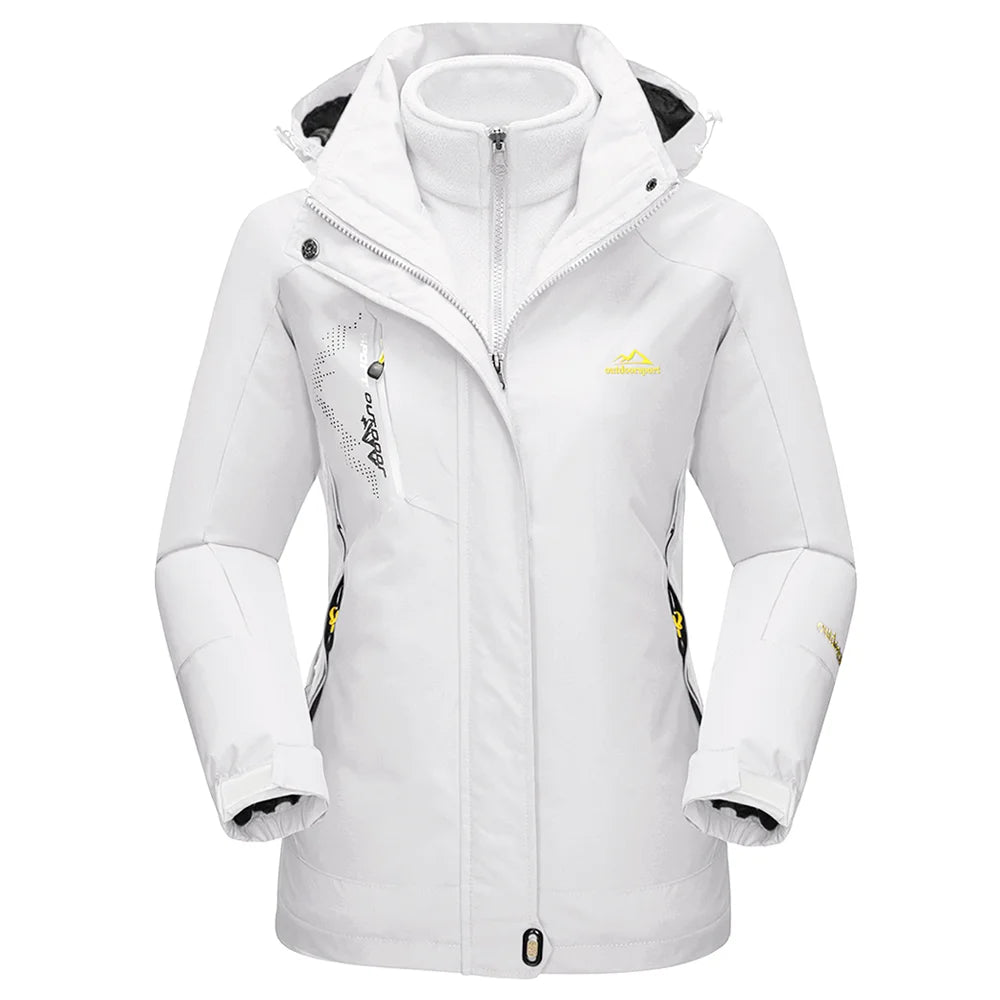 TACVASEN 3 in 1 Winter Fleece Jacket Womens Waterproof Ski Snowboard Jackets Work Rain Coat Outdoor Windbreaker Female Parka