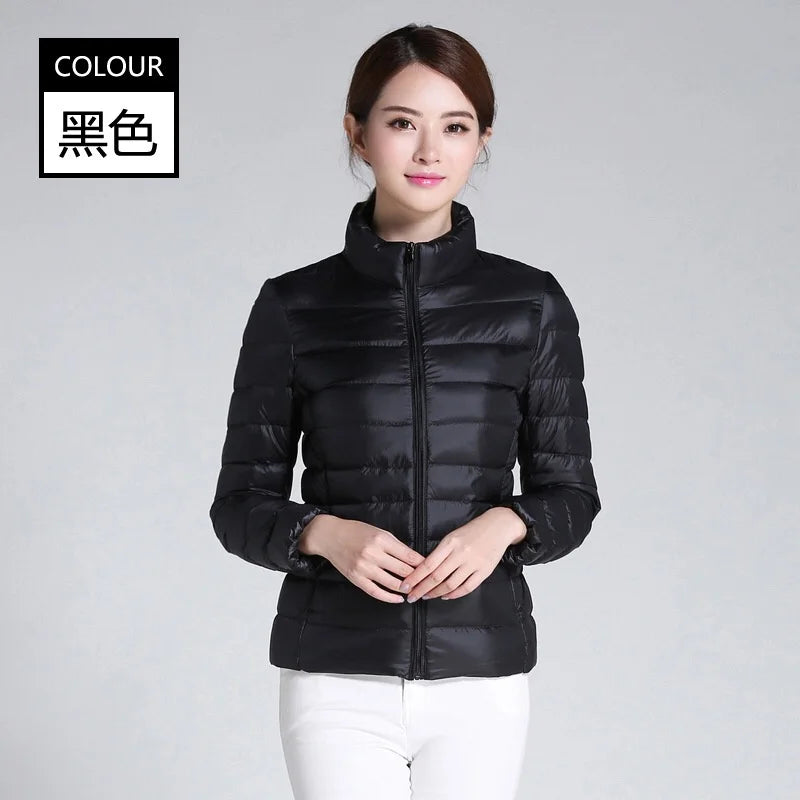 2025 Autumn Winter Women Lightweight White Duck Down Jacket Parka Female Ultra Light Down Coat Warm Puffer Outwears Short Tops