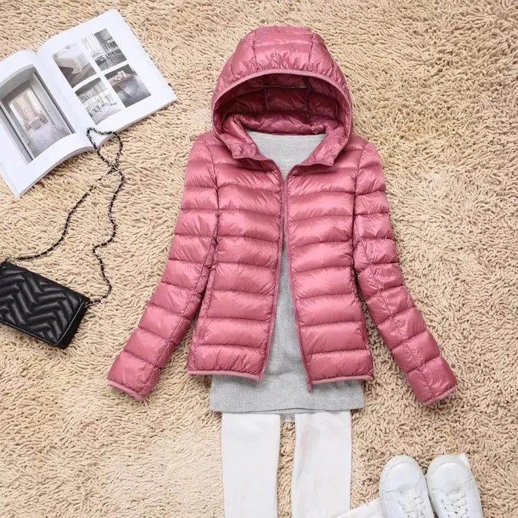 2025 Autumn Winter Women Lightweight White Duck Down Jacket Parka Female Ultra Light Down Coat Warm Puffer Outwears Short Tops