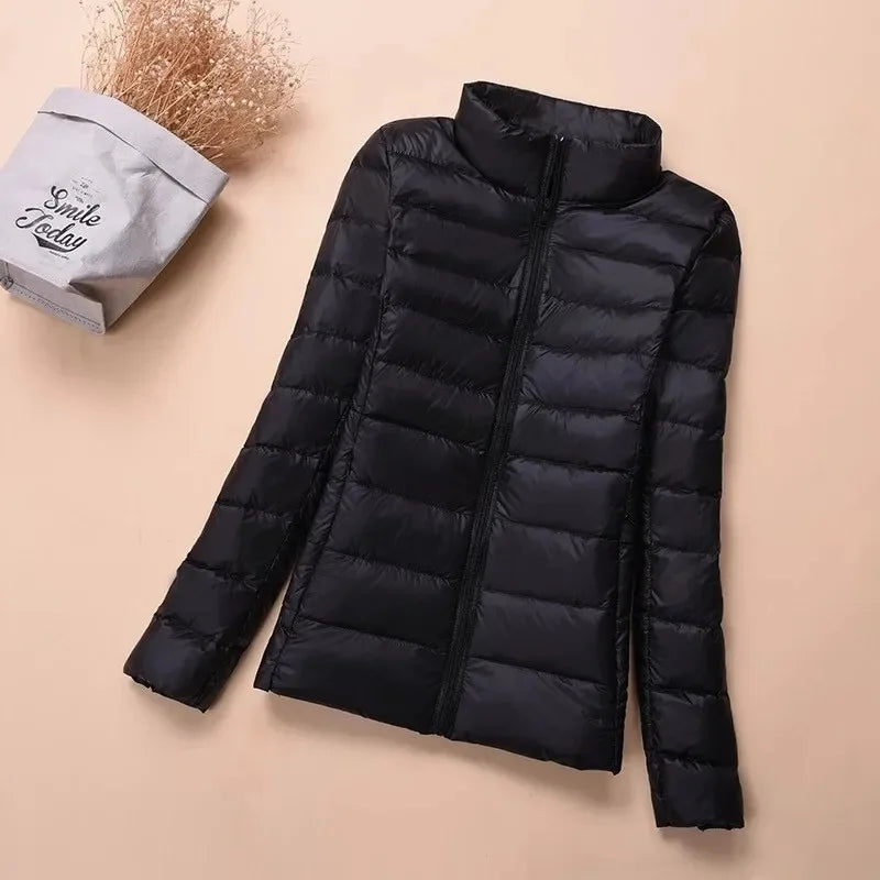 2025 Autumn Winter Women Lightweight White Duck Down Jacket Parka Female Ultra Light Down Coat Warm Puffer Outwears Short Tops