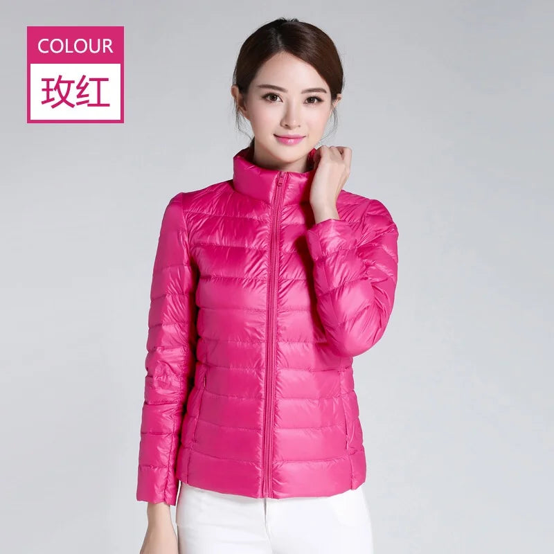 2025 Autumn Winter Women Lightweight White Duck Down Jacket Parka Female Ultra Light Down Coat Warm Puffer Outwears Short Tops