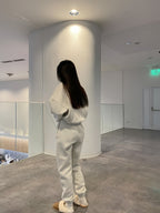 2pcs Casual Sports Set, Letter Pattern Warm Crew Neck Sweatshirt & Running Jogger Pants Suit, Women's Activewear